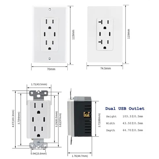 Dual Type-C Power Outlet